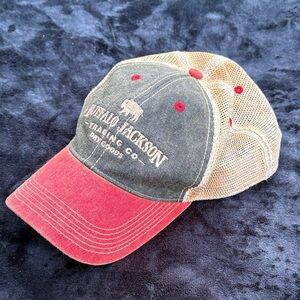 Buffalo Jackson Men's Two-Tone Mesh Back Trucker Hat - Red & Olive